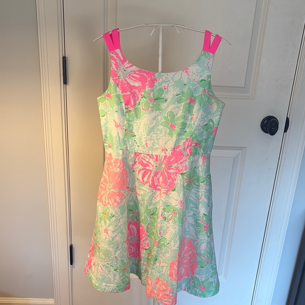 Lilly Pulitzer Pink and Green Fit and Flare Sundress